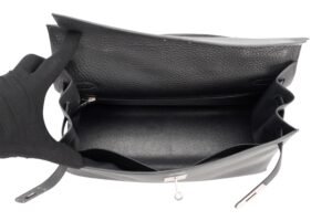 Hermès Kelly 35 Bleu Navy Fjord Palladium Hardware - Image 11