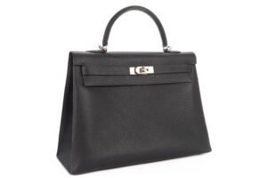 Hermès Kelly 35 Bleu Navy Fjord Palladium Hardware - Image 3