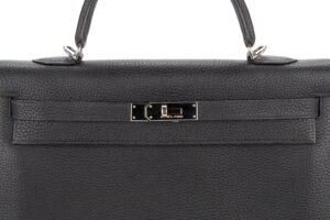 Hermès Kelly 35 Bleu Navy Fjord Palladium Hardware - Image 7