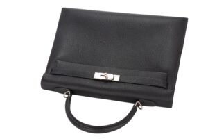 Hermès Kelly 35 Bleu Navy Fjord Palladium Hardware - Image 8