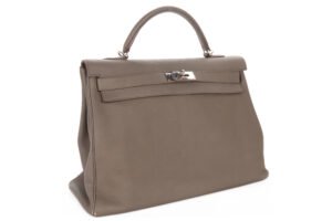 Hermès Kelly 40 Gris Etain Togo Palladium Hardware - Image 3