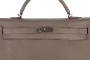 Hermès Kelly 40 Gris Etain Togo Palladium Hardware - Image 7