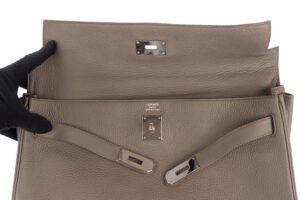 Hermès Kelly 40 Gris Etain Togo Palladium Hardware - Image 8