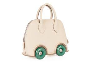 Hermès Mini Bolide on Wheels Craie / Vert Vertigo Epsom Palladium Hardware - Image 4
