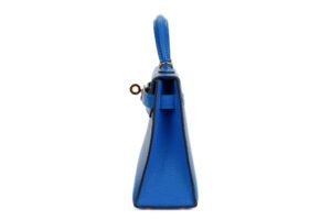 Hermès Mini Kelly Bleu Hydra Chevre Gold Hardware - Image 4