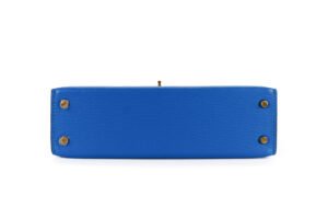 Hermès Mini Kelly Bleu Hydra Chevre Gold Hardware - Image 5