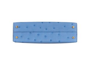 Hermès Mini Kelly Bleu Mykonos Ostrich Gold Hardware - Image 6