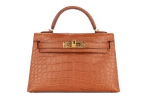 Hermès Mini Kelly Gold Matte Alligator Gold Hardware