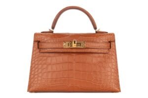 Hermès Mini Kelly Gold Matte Alligator Gold Hardware