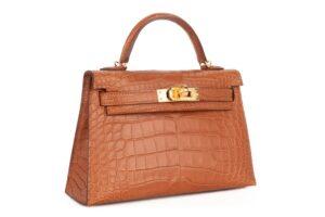 Hermès Mini Kelly Gold Matte Alligator Gold Hardware - Image 3