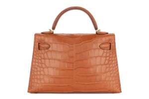 Hermès Mini Kelly Gold Matte Alligator Gold Hardware - Image 4