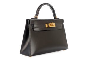 Hermès Mini Kelly Noir / Black Box Leather Gold Hardware - Image 3
