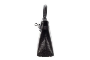 Hermès Mini Kelly Noir – Black Lizard Various Salvator Palladium Hardware - Image 5