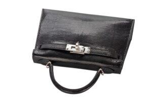 Hermès Mini Kelly Noir – Black Lizard Various Salvator Palladium Hardware - Image 7