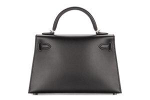 Hermès Mini Kelly Pampilles Noir – Black / Tadelakt – Sombrero Palladium Hardware - Image 4