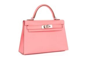 Hermès Mini Kelly Rose Confetti Epsom Palladium Hardware - Image 3