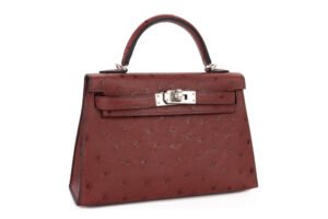 Hermès Mini Kelly Rouge H Ostrich Palladium Hardware - Image 3