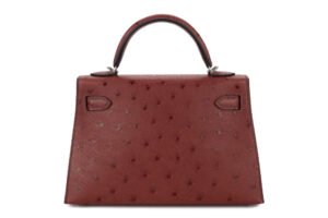 Hermès Mini Kelly Rouge H Ostrich Palladium Hardware - Image 4