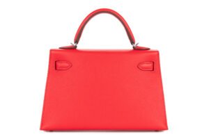 Hermès Mini Kelly Rouge de Coeur Madame Palladium Hardware - Image 4