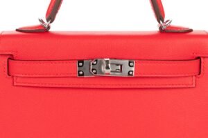 Hermès Mini Kelly Rouge de Coeur Madame Palladium Hardware - Image 7