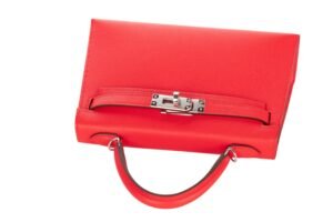Hermès Mini Kelly Rouge de Coeur Madame Palladium Hardware - Image 8