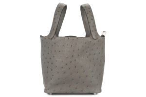 Hermès Picotin 18 Gris Meyer Ostrich Palladium Hardware - Image 4