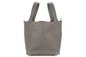 Hermès Picotin 18 Gris Meyer Ostrich Palladium Hardware - Image 4