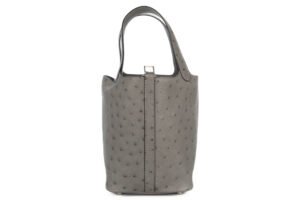 Hermès Picotin 18 Gris Meyer Ostrich Palladium Hardware - Image 5