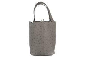 Hermès Picotin 18 Gris Meyer Ostrich Palladium Hardware - Image 5
