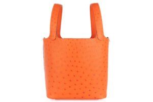 Hermès Picotin 22 Orange Ostrich Palladium Hardware - Image 4