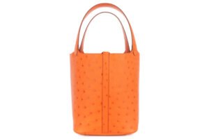 Hermès Picotin 22 Orange Ostrich Palladium Hardware - Image 5