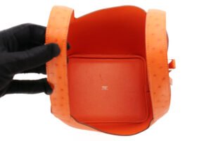 Hermès Picotin 22 Orange Ostrich Palladium Hardware - Image 9