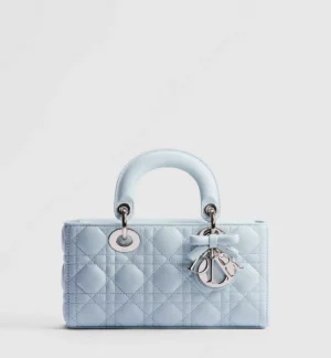Dior Small Lady D-Joy Bag Ice Blue Cannage Lambskin
