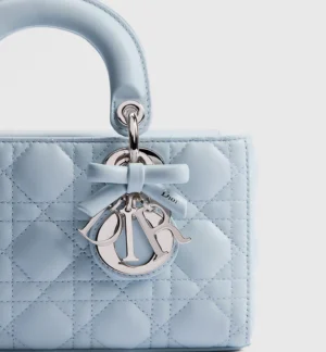 Dior Small Lady D-Joy Bag Ice Blue Cannage Lambskin - Image 5