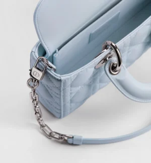 Dior Small Lady D-Joy Bag Ice Blue Cannage Lambskin - Image 6