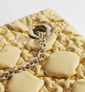 Dior Medium  Crunchy Bag Light Yellow Puffy Macrocannage Calfskin - Image 5