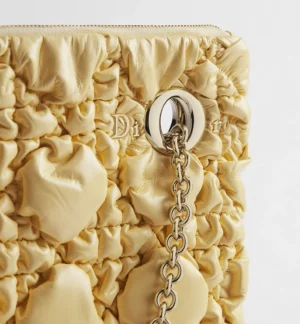 Dior Medium  Crunchy Bag Light Yellow Puffy Macrocannage Calfskin - Image 6