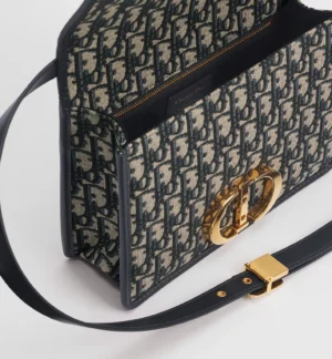 Dior 30 Montaigne Bag Blue  Oblique Jacquard - Image 4