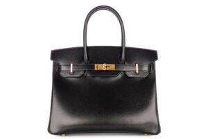 Hermès Birkin 30 Noir – Black Box Leather Retourne Gold Hardware