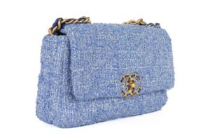 Chanel 19 Medium Blue Tweed Mixed Hardware - Image 3