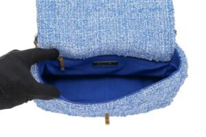 Chanel 19 Medium Blue Tweed Mixed Hardware - Image 7