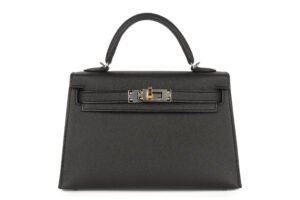 Hermès Mini Kelly Black Epsom Electrum Hardware