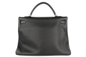 Hermès Kelly 40 Noir / Black Fjord Palladium Hardware - Image 4