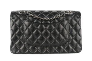 Chanel Medium Double Classic Flap Black Caviar Silver Hardware - Image 4