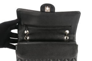 Chanel Medium Double Classic Flap Black Caviar Silver Hardware - Image 9