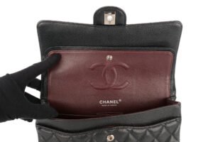 Chanel Medium Double Classic Flap Black Caviar Silver Hardware - Image 10