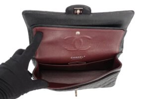 Chanel Medium Double Classic Flap Black Caviar Silver Hardware - Image 11