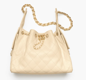 CHANEL 25 Small Handbag Grained Calfskin & Gold-Tone Metal Beige