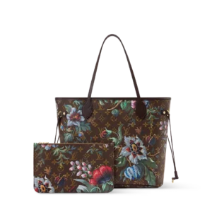 Louis Vuitton Neverfull MM Floral Monogram Canvas Gold Hardware - Image 6