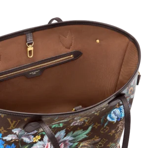 Louis Vuitton Neverfull MM Floral Monogram Canvas Gold Hardware - Image 5